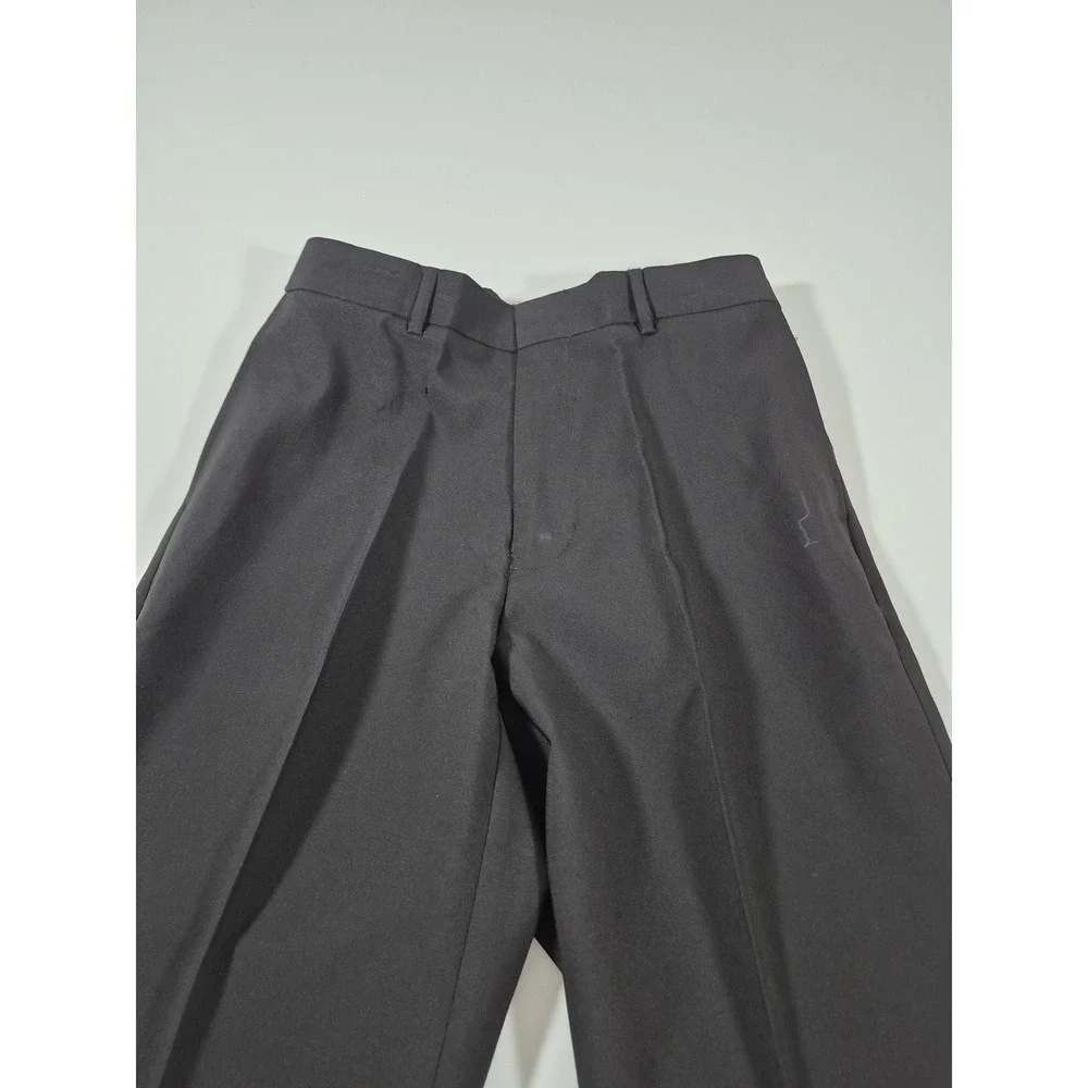 Career Gear Dress Pants Mens 28x32 Black Microfiber Flat Front Office Uniform